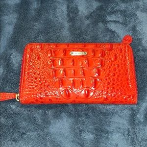 Brahmin red hot zip around wallet